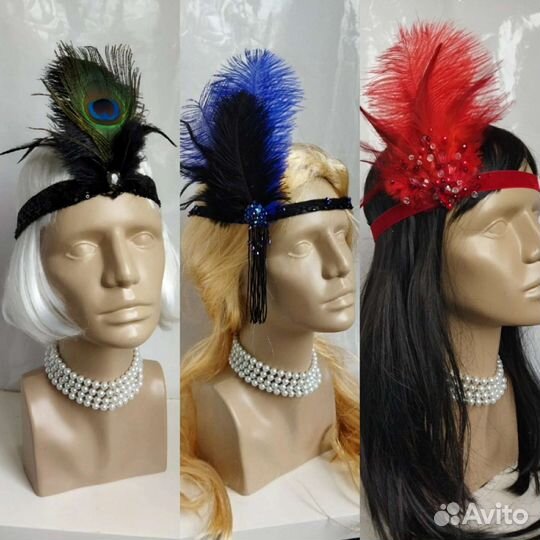 Повязка на голову с пером Чикаго