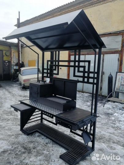 Мангал с крышей печью семейное производство