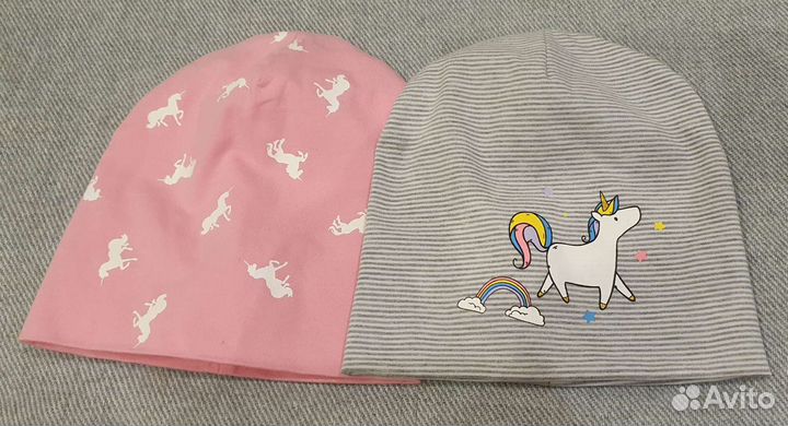Шапочка для девочки 50-52 с единорогом