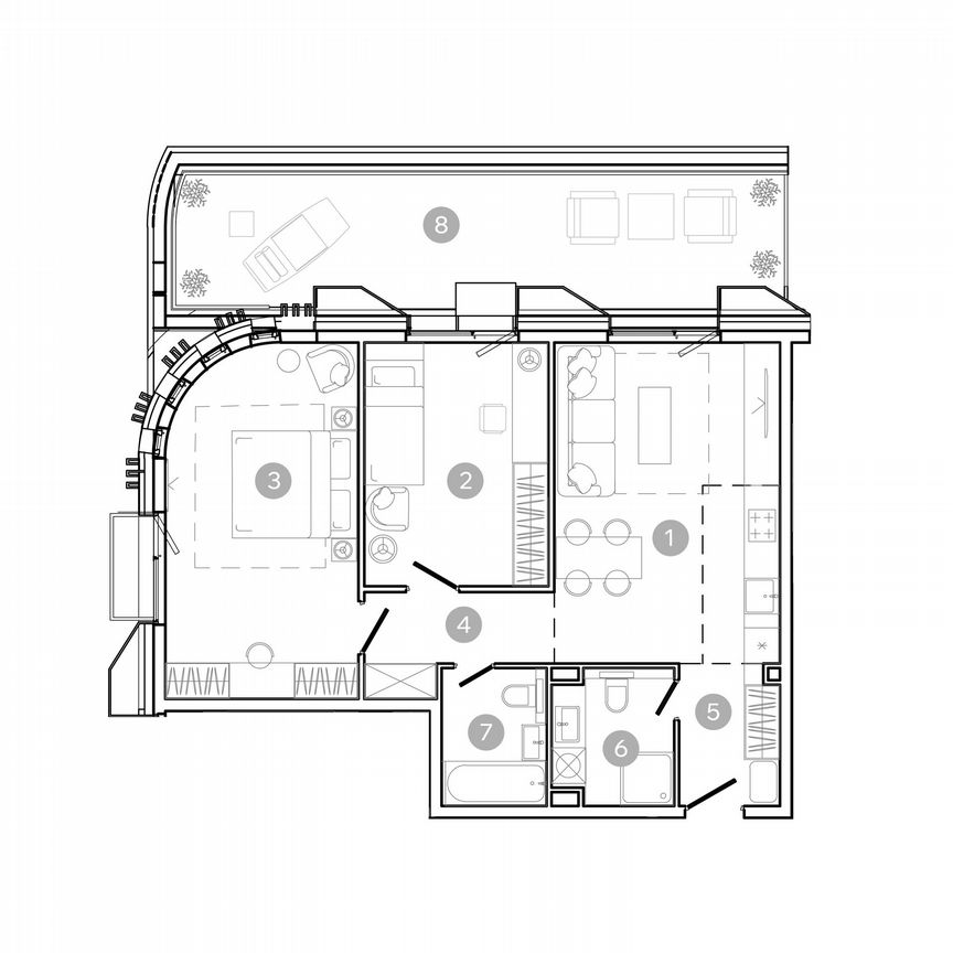3-к. квартира, 73,1 м², 2/21 эт.