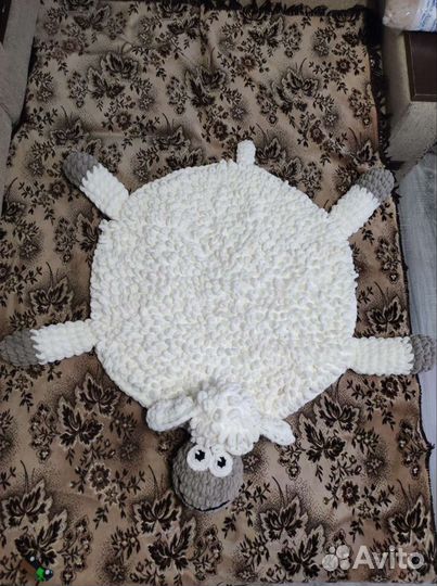 Коврик Овечка из пряжи Ализе Пуфи/Alize Puffy