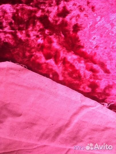 Скатерть лён новая, отрез ткани плюш СССР