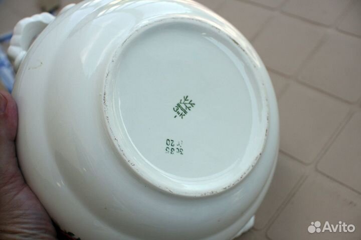 Супница зик глазурь ручная роспись 2л (23см)