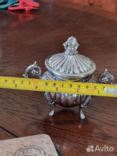 Английская посеребренная сахарница