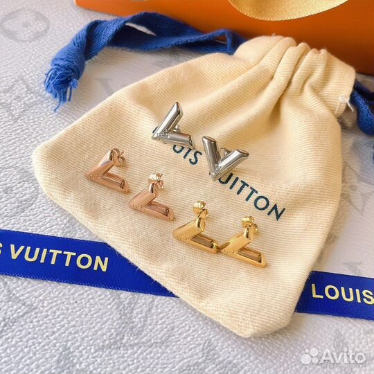 Серьги louis vuitton премиум Луи Виттон