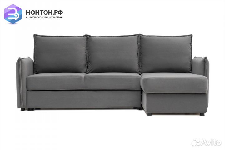 Диван угловой дельфин Джерси серый