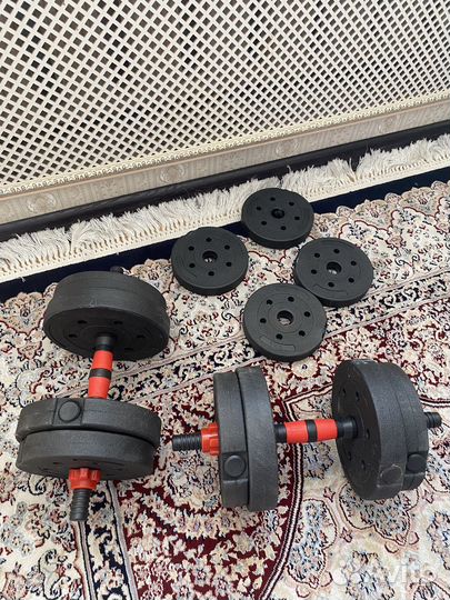 Гантели 20кг + пеходник для штанги. новые