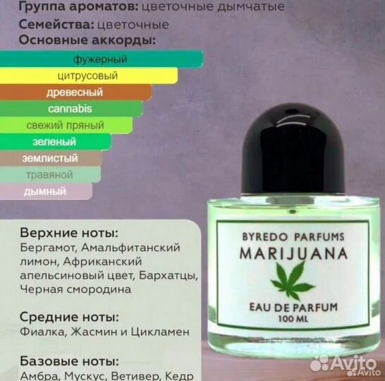 Духи Byredo Marijuana parfum Байредо Марихуана