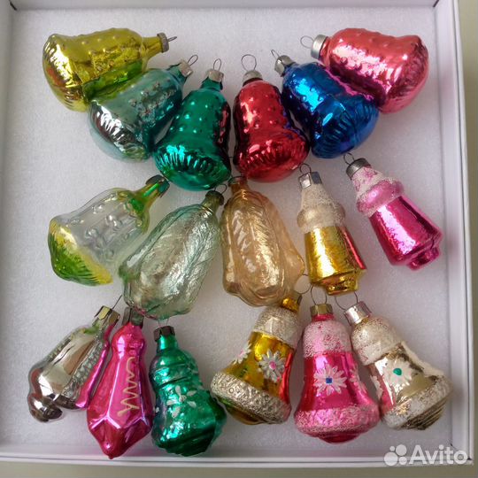 Елочные игрушки СССР Колокольчики Бутоны Колокола