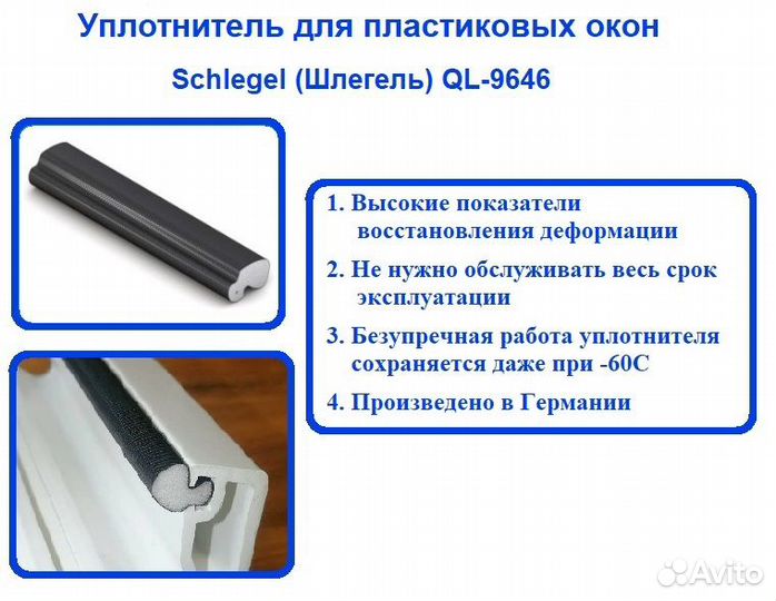 Уплотнитель (резинка) для пластиковых окон пвх