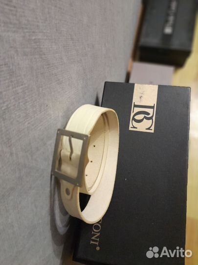 Ремень мужской белый кожа