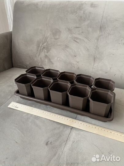 Горшки для рассады, транспортировочные кашпо