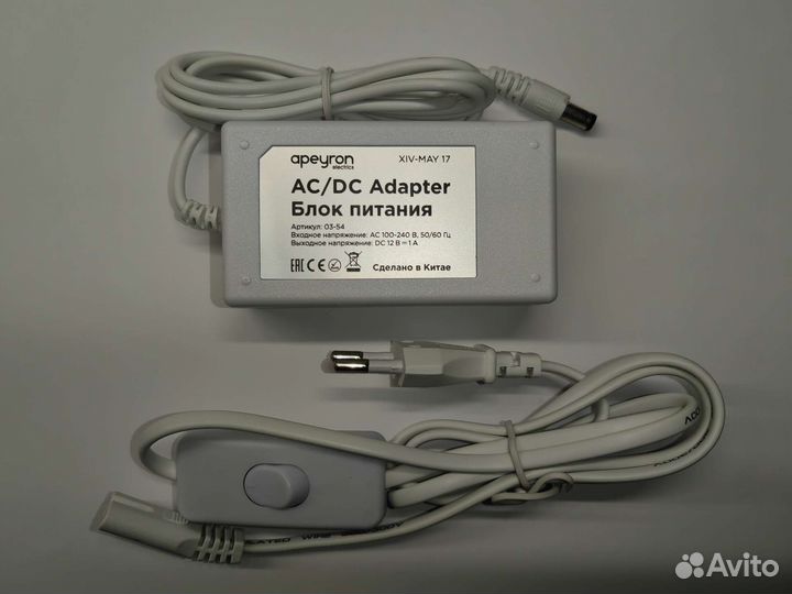 Блок Питания(Адаптер), 12В, 12Вт, IP44, 1A, разъем