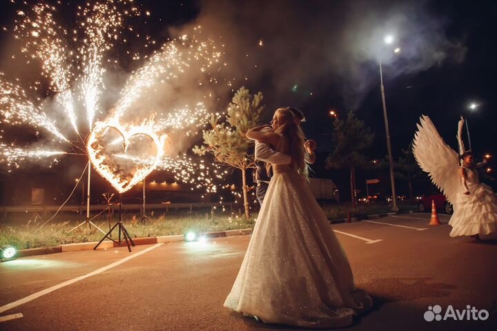 Огненное сердце на свадьбу, фаер шоу