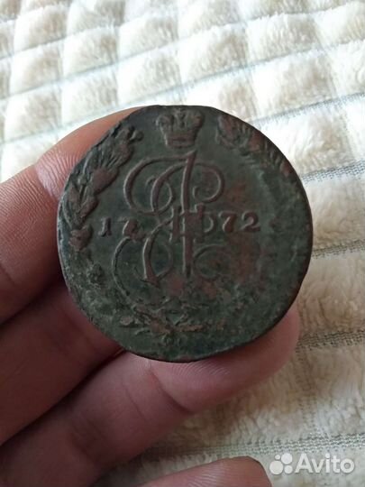 Монета 5 копеек 1772 г Екатерина 2