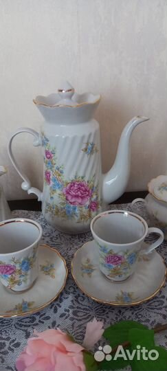 Коф. сервиз тонкостенный Коростень 6 персон СССР