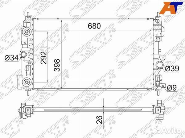 Радиатор chevrolet cruze, chevrolet cruze 13, chev