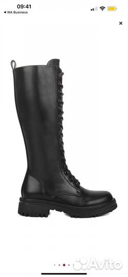 Сапоги женские высокие на шнуровке