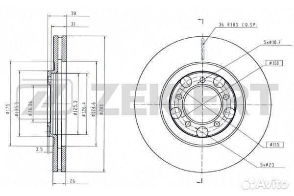 Диск торм. перед. Toyota Crown (S130-S150) 91