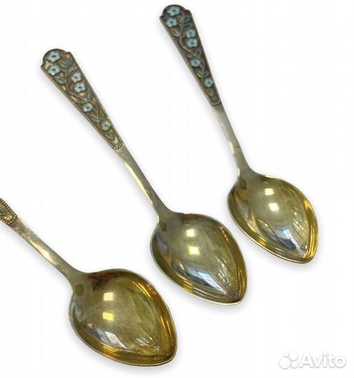 Чайная Ложка Серебро 875 Проба Эмаль