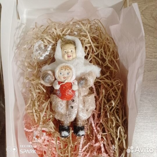 Игрушка из ваты на ёлку