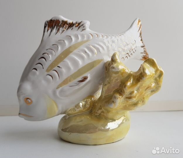 Статуэтка карась Дулево Фарфор СССР 1950-е г. люкс