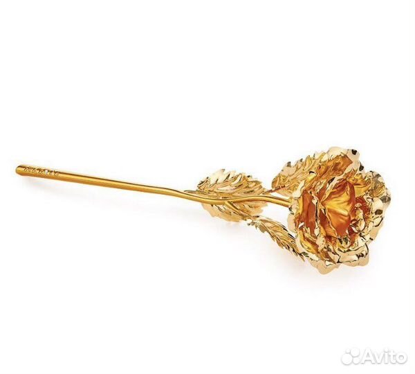 Роза в колбе золотая