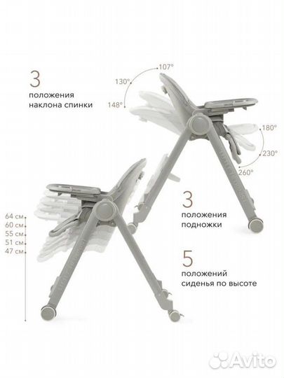 Стульчик для кормления happy baby berny lux