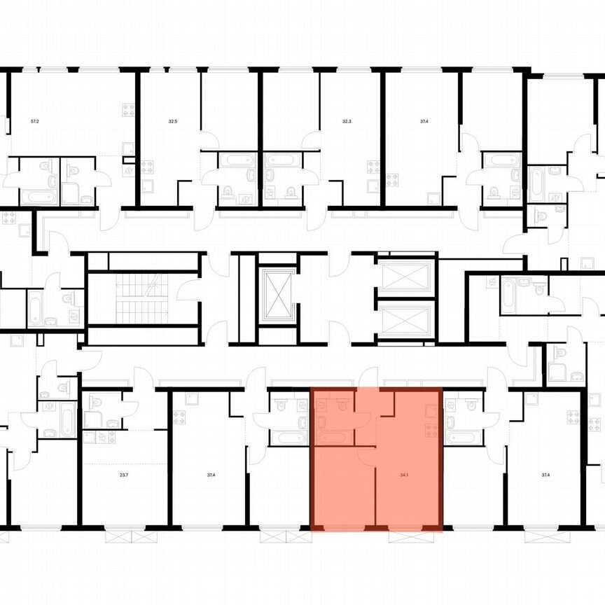 1-к. квартира, 34,1 м², 25/25 эт.