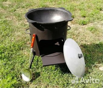 Казан наманган чугунный с крышкой 12л