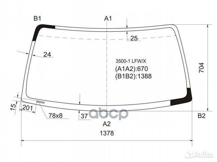 Стекло лобовое Toyota Hilux Pick Up 97-04