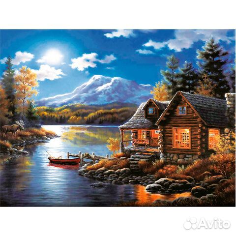 Картина стразами алмазная мозаика 30х40 см, остров