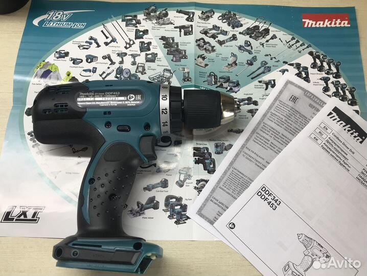 Аккумуляторная дрель-шуруповерт Makita DDF453 18В