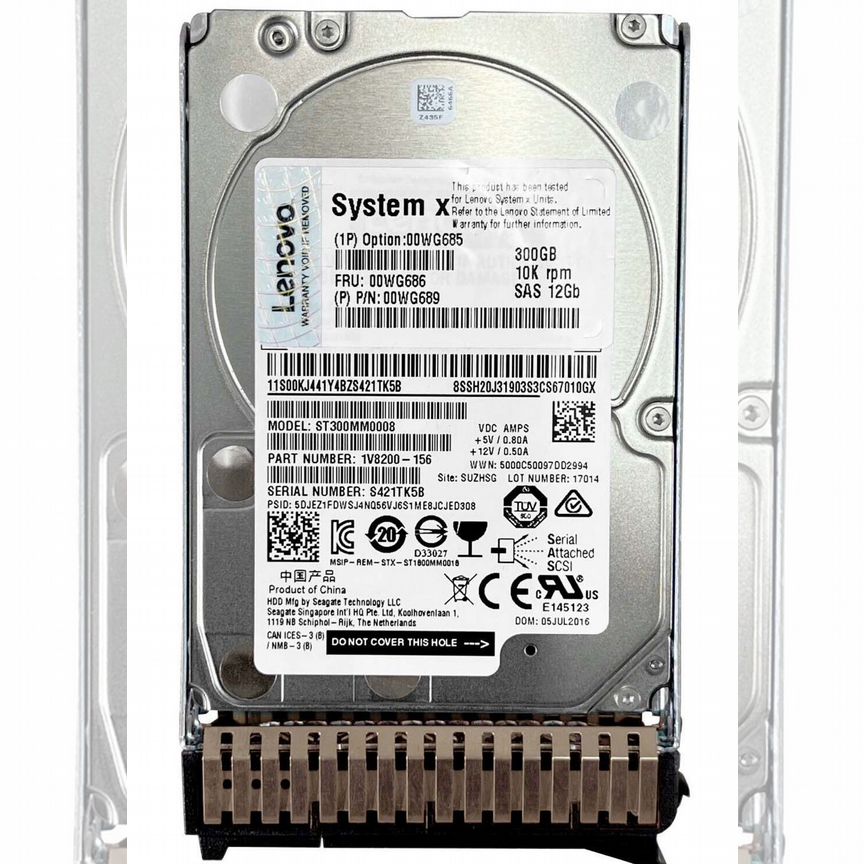 [NX360M5] Жесткий Диск Lenovo 00wg689 300gb 10000 Sas 2,5"