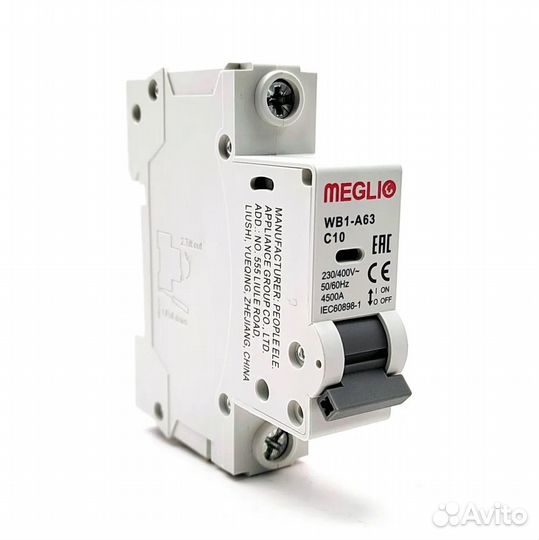 Автоматический выключатель RDB5-63 C10 1P 4.5KA на