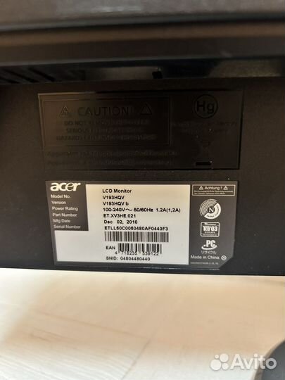 Монитор ЖК acer V193HQV