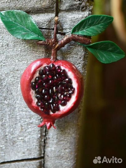 Подвеска / кулон с гранатом ручной работы