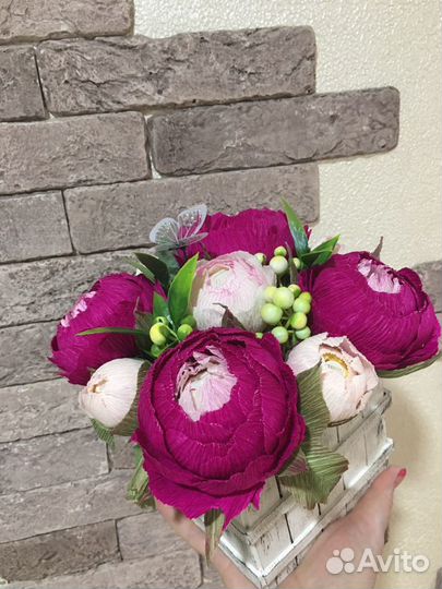 Букет «Сеньор-Пион» с конфетками.Подарок.Сюрприз