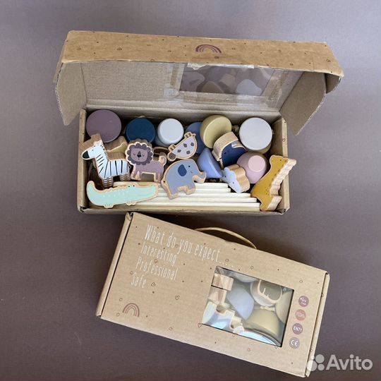 Деревянный конструктор Зверята