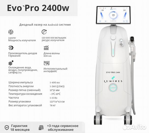 Аппарат для эпиляции Люминес’ EvoPro 2400W