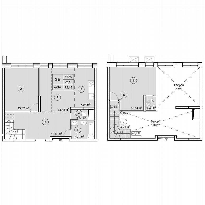 2-к. квартира, 72,2 м², 1/12 эт.