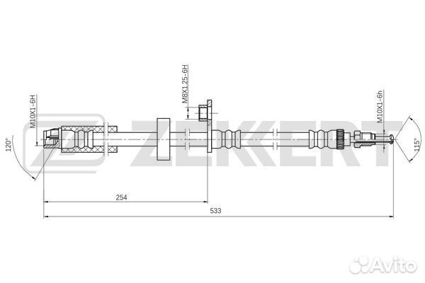 Шланг тормозной передний Citroen C3 II III 14- C3