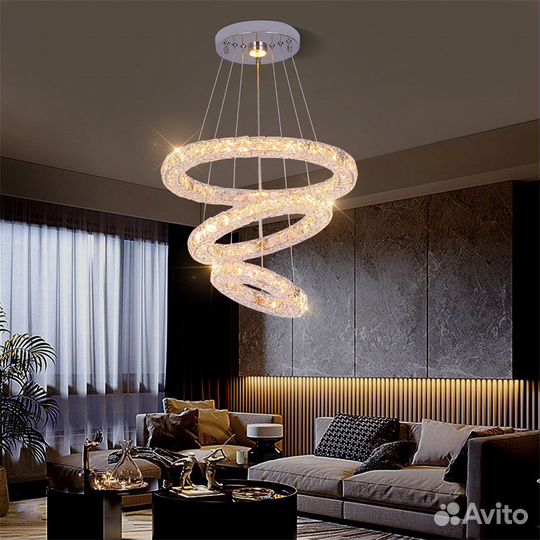 Люстра светодиодная круглая 3 кольца с пультом