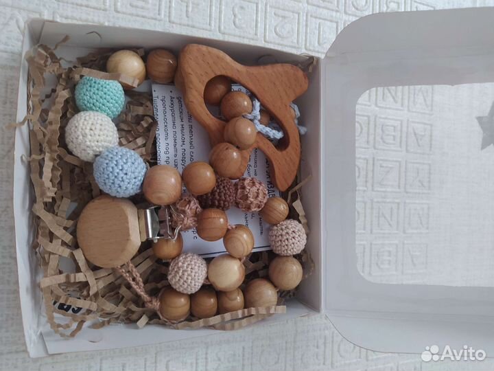 Подарочный набор Грызунок и держатель для пустышки