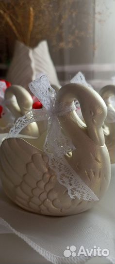 Подсвечник лебедь подставка