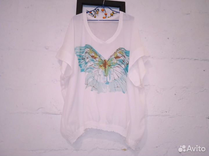 Туника батист бабочка большой размер 60-64