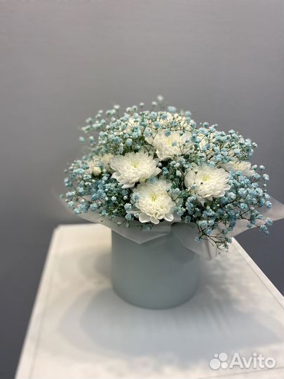 Коробка с цветами/цветы/гипсофила