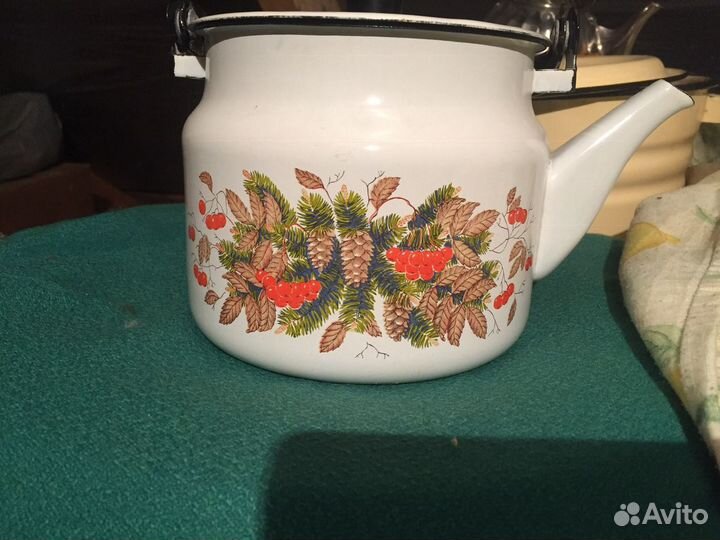 Вёдра Чайник Кофейник со стаканами Эмаль.ссср