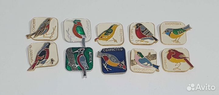Подборка редких значков СССР Птицы