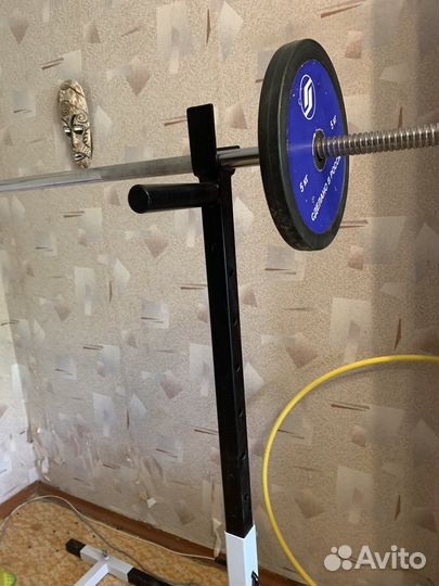 Силовой тренажер, скамья, стойки, брусья